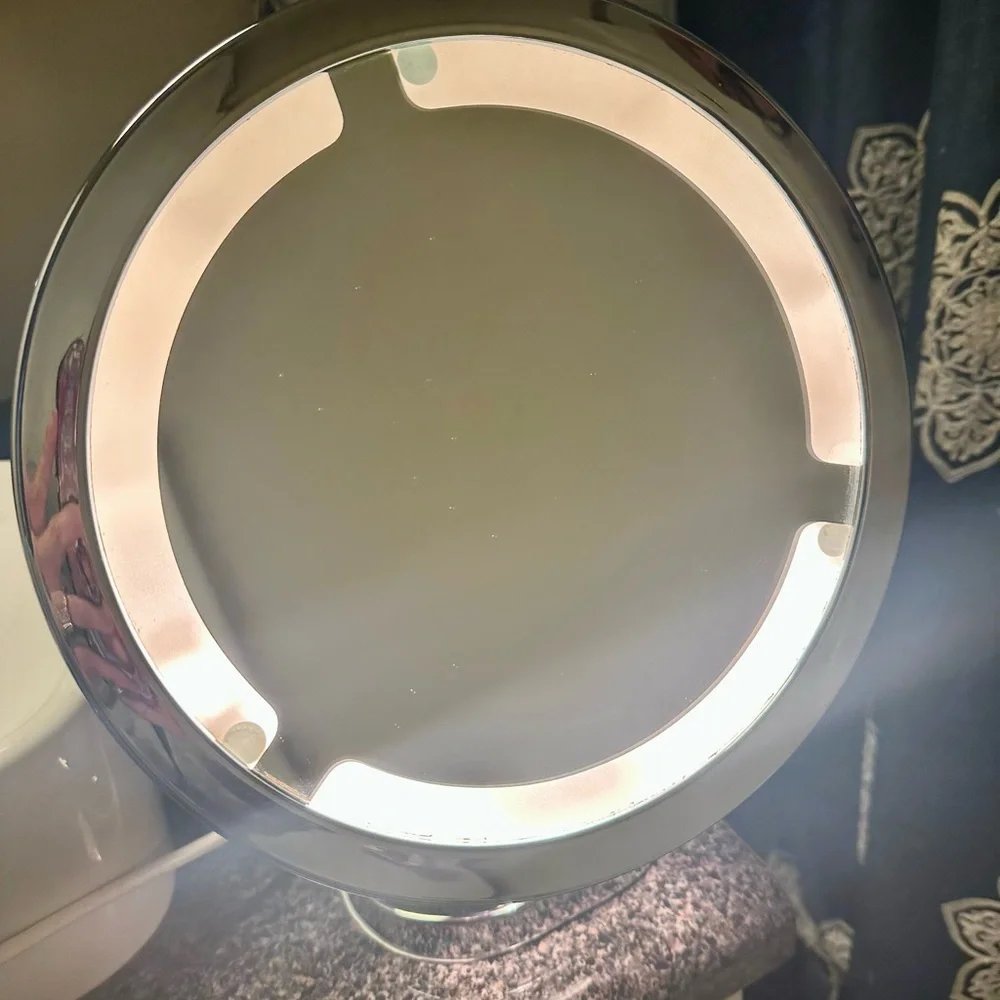 Illuminated Silver Vanity Mirror